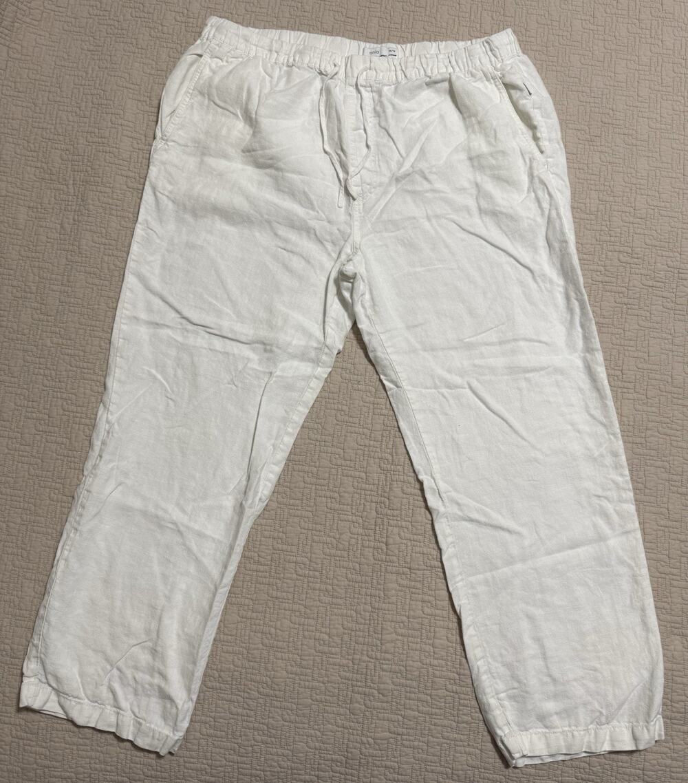 Onia White Linen Drawstring Pants Size XXL